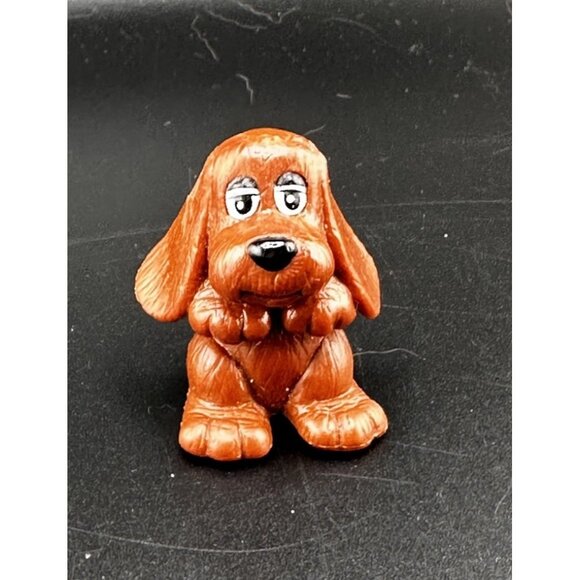 Vintage 1984 LGT Pound Puppies Dog PVC Figure Cake Topper Tonka 1980s Brown - Picture 3 of 9